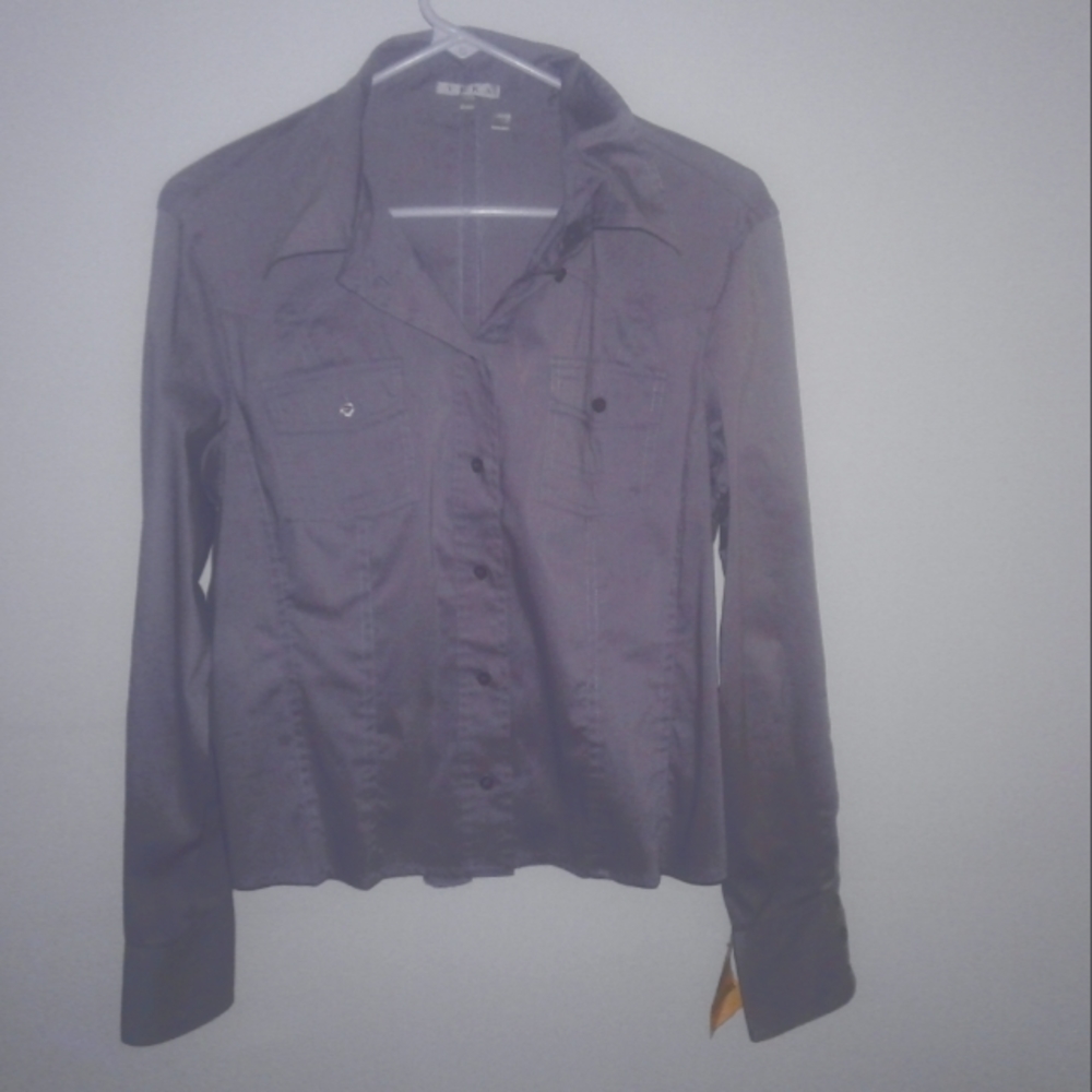 YUKA PARIS lavender button-down. Size L